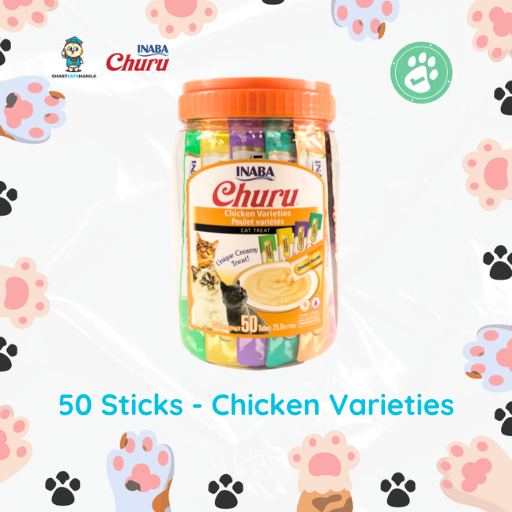 Inaba Churu Cat Treat – 14g x 50 Tubes | Bulk Value Pack for Multi-Cat Homes