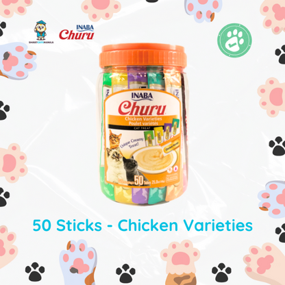 Inaba Churu Cat Treat – 14g x 50 Tubes | Bulk Value Pack for Multi-Cat Homes