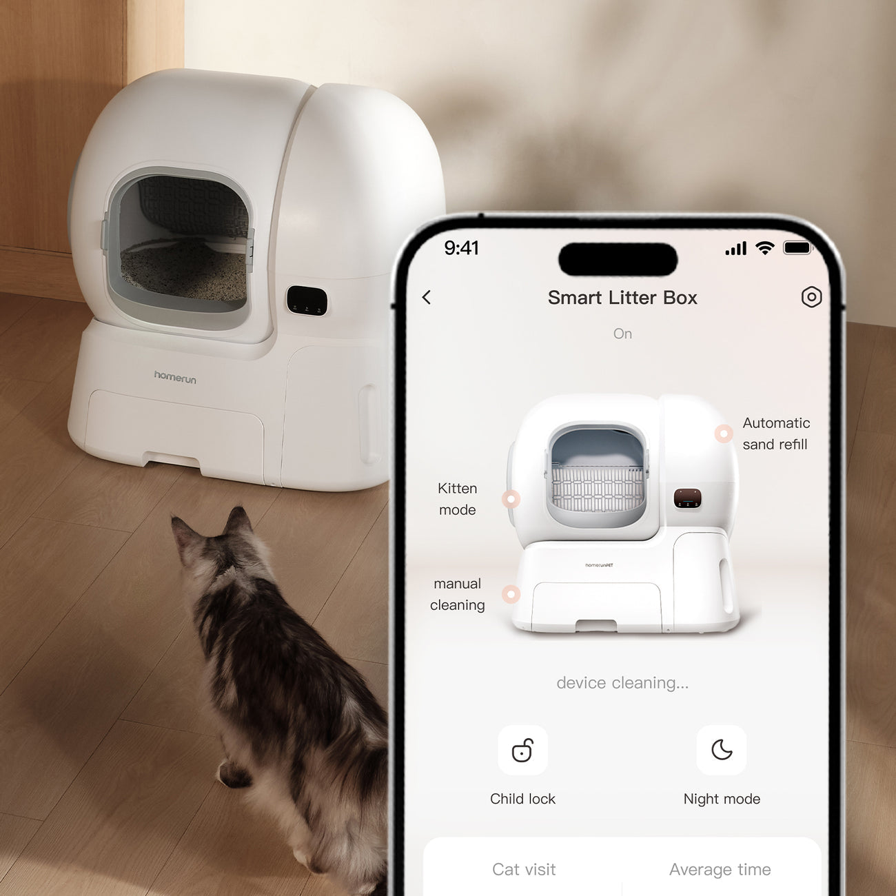 HomerunPet CS106 Self-Cleaning Litter Box – Hassle-Free Hygiene for Your Cat